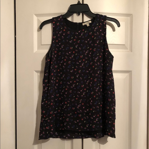 Emma & Olivia Sleeveless Tiered Floral Print Top S - Picture 1 of 4